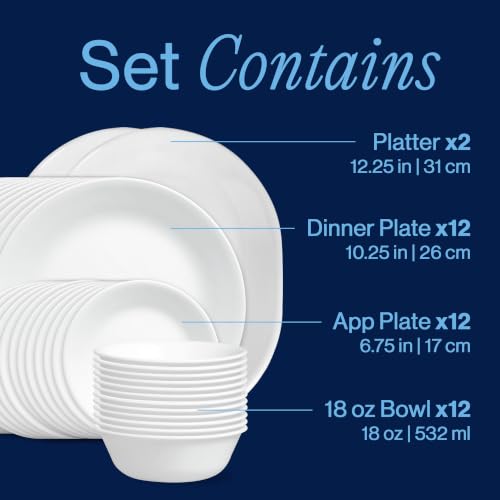 Vitrelle 38 Piece Service for 12 Dinnerware Set (38 Piece / Winter Frost White)