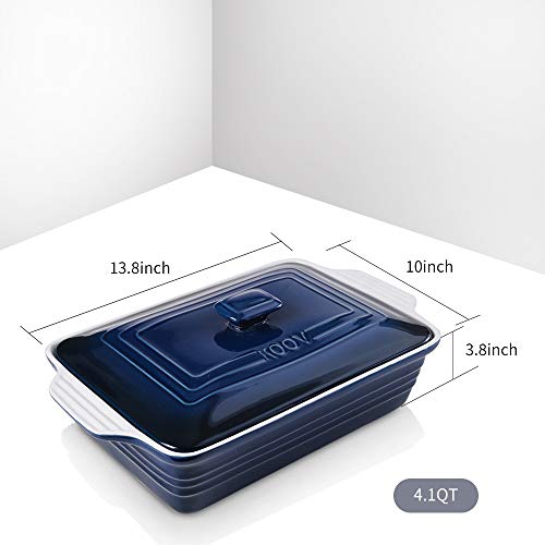 Ceramic Casserole Dish With Lid (Gradient Blue)