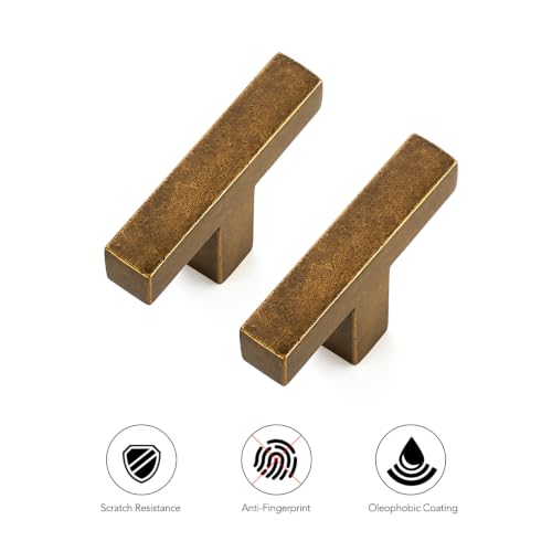 Antique Brass Cabinet Handles Cabinet Pulls Single Hole 10 Pack (Antique Brass / Single Hole)