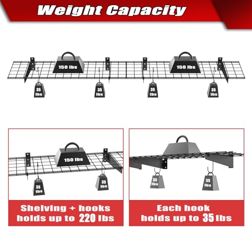 2 Pack Wall Mount Shelves (Black-15x45)