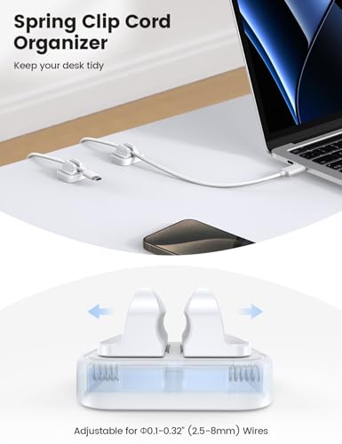 10 Pack [Spring Fixed] Cord Holder (10Pack - Adjustable Slot)