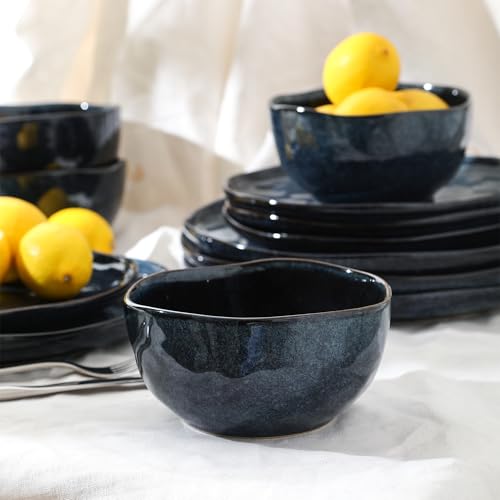 Mirella 4 Piece Bowl Set Stoneware (Blue / 4-Piece - Bowl Set)