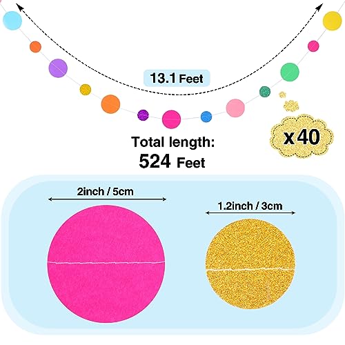 40 Pieces Circle Garland Banner Hanging (524 Foot)