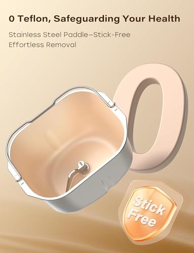 20-IN-1 Bread Maker with Custom Program, 650W Bread Machine with Nonstick Ceramic Pan & Stainless Steel Paddle, 2.2LB Bread Maker Machine, Polish Bread, Gluten-Free, Touch Panel,15H Timer,3 Colors (White Stainless Steel)