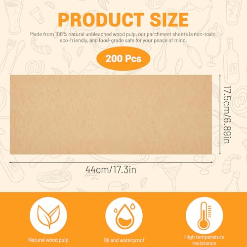 200 Pieces Unbleached Parchment Paper Air Fryer Liners Freeze Dryer Tray Mats
