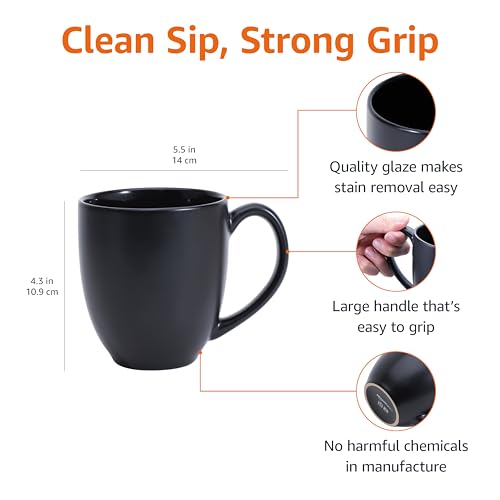 12 Pack Matte Black Ceramic Coffee Mug