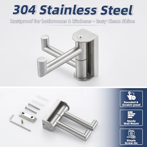 Double Swivel Towel Hook (1 Pack / Brushed Nickel)