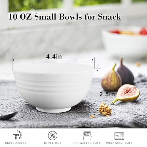 Wheat Straw Snack Bowls 10oz Set of 8 (10 oz / White)