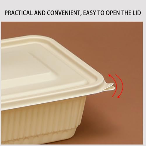30 Pack of 3 Compartment Disposable Biodegradable containers (30 Pack 36 oz 3-Compartment Containers)