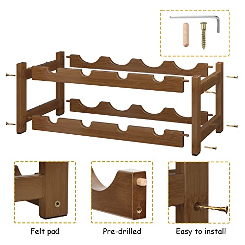 Bamboo Wine Rack (2-tier-Brown)