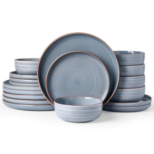 Meteor 18 Piece Stoneware Dinnerware Set (Blue Gray / Service for 6 (Standard Dinner Set))