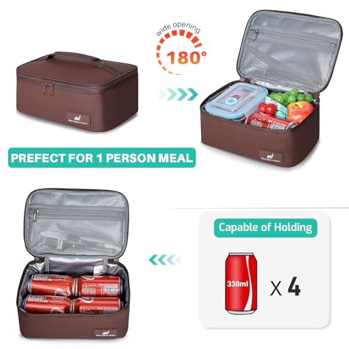 NOL Insulated Lunch Bag for Adults (Coffee / Small (4.5 Liters))