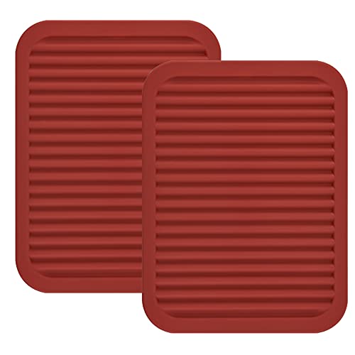 Silicone Trivets Mats Set (G: Wine Red)