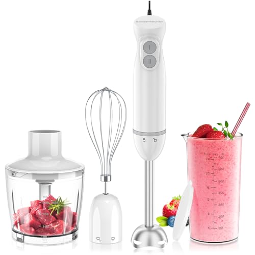 Hand Blender 4 (White / With 3 attachment)