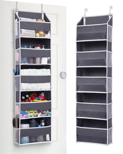 1 Pack Compact Size Over Door Organizer Slim Door Storage for Small (Dark Grey / 1 Pack-Compact)