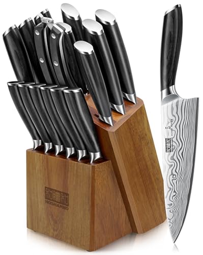 16 Piece Knife Set with Block (16 Pieces Knife Set)