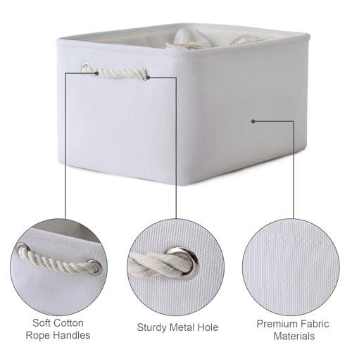 Storage Basket for Gifts Empty (White Color / 3PCS/X Large -17.7Lx13.8Wx9.8H)