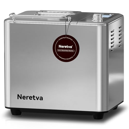20-in-1 2LB Bread Maker Metal Bread Machine with Dual Heater-Silver (Sliver)