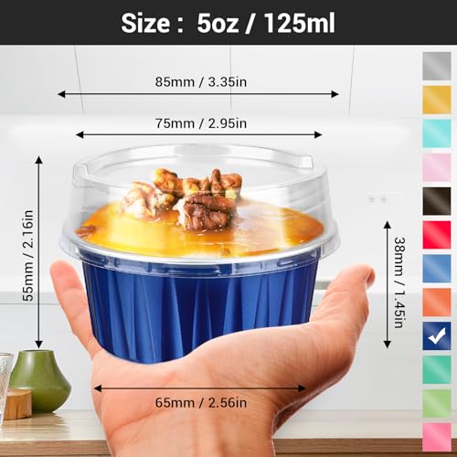 Disposable Ramekins with Lids (Royal Blue / 120pcs)