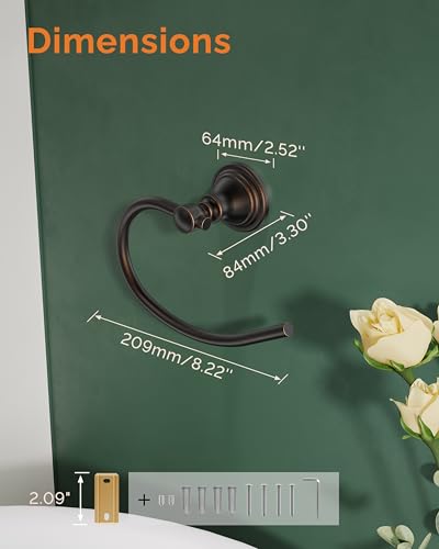 Towel Ring Wall Mount for Bathroom (Oil Rubbed Bronze)