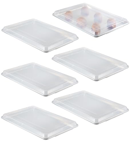 6 Pack Full Size Sheet Pan with Cover (26 x18 Inch (6-Pack Pan with Lid))