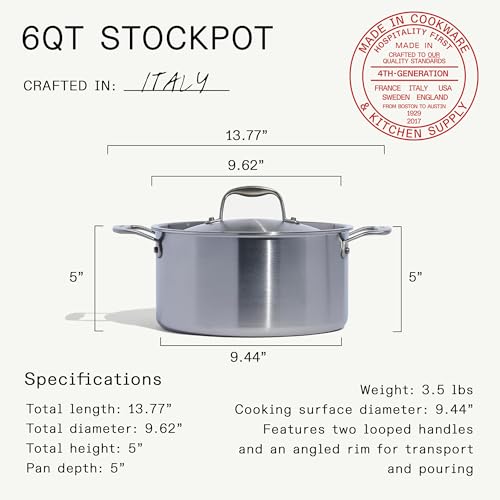 Cookware 6 Quart Stainless Steel Stock Pot With Lid (6 QT - Stock Pot)