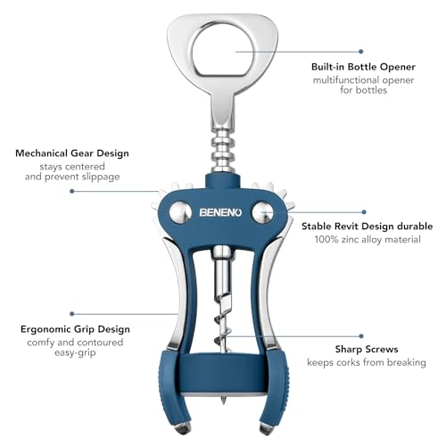 Wine Opener Premium Wing Corkscrew Wine Bottle Opener (Blue)
