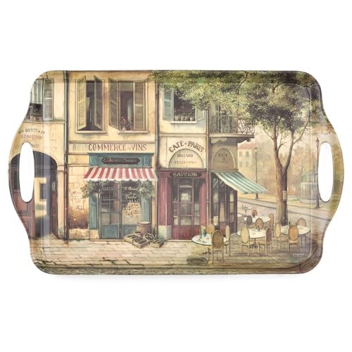 Parisian Scenes Melamine Rectangular Serving Tray (18.9" x 11.6" / Parisian Scenes)