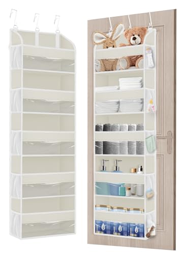 1 Pack Over The Door Storage Organizer with 5 Large Pockets (1 Pack / Beige)