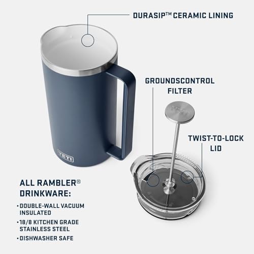 Rambler 34 oz. French Press Coffee Maker (34 Ounce / Navy)