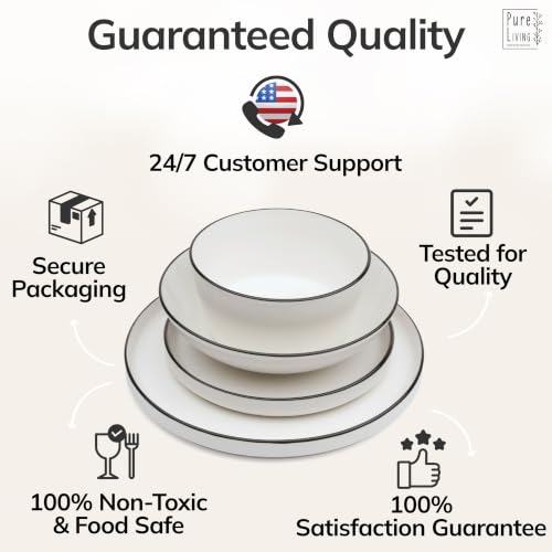 24 Piece White Dinnerware Set for 6 (Scandi White / Set for 6 (24pcs))
