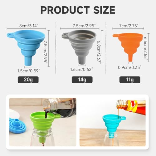 Kitchen Funnel Set (Black / 2Set 11+14+20g)