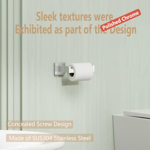 Toilet Paper Holder Chrome Toilet Roll Holder for Bathroom Kitchen Washroom T (2 Count)