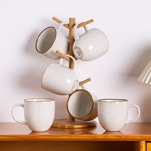 12oz Coffee Mugs (Set of 6 / Pearl White)
