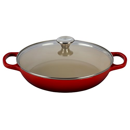 Enameled Cast Iron Casserole with Glass Lid (Cherry)