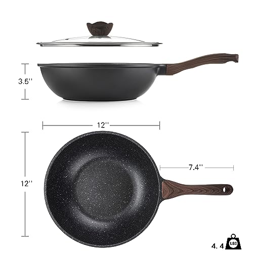Nonstick Wok with Lid (Black)