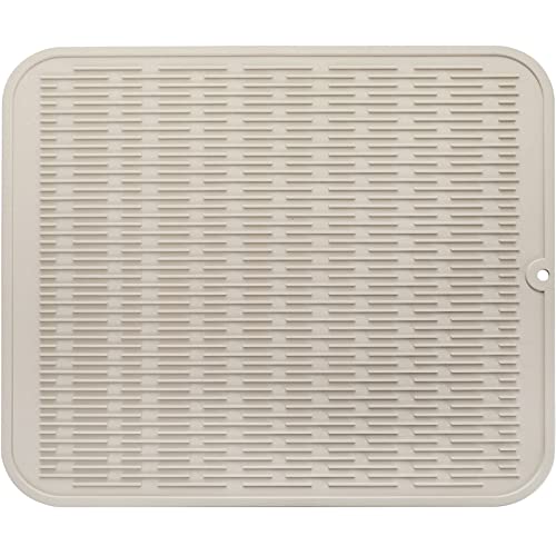 Silicone Dish Drying Mat for Multiple Usage (Tapioca / 24"L x 18"W)
