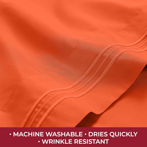 Iconic 4-PC, Ultra Soft Sheet Set (RV/Short Queen, Poppy Orange) (1667 Poppy Orange / RV / Short Queen)
