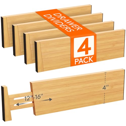 4" High Dresser Drawer Dividers (4"H, 12-16"L)