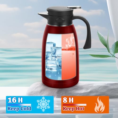 70oz Thermal Coffee Carafe (70oz, Red / 70 Ounces)