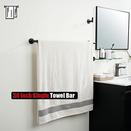 Black Bath Towel Bar (Black / 33 Inch (2 Pack))