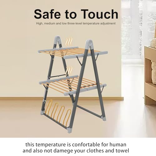 Heated Clothes Drying Rack Foldable Timer Shoes Socks