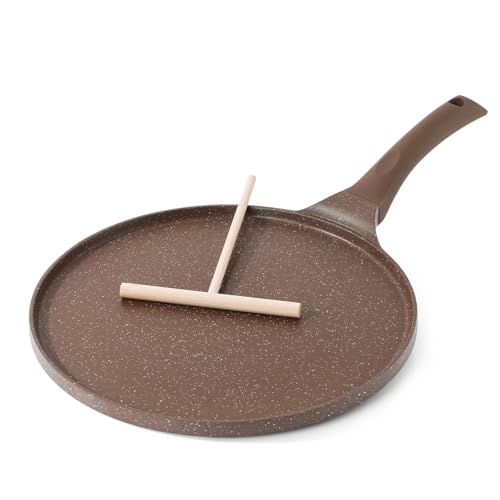 12 Inch Nonstick Crepe Pan Granite Coating Pancake Pan Brown (Toffee Brown / 12 Inch)