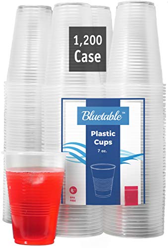 Plastic Cups Bulk Disposable Clear Cup 7 oz (1200 Count (Pack of 1))