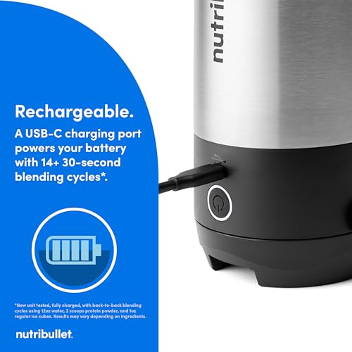 Flip Portable Blender with Insulated Cup (20 oz / Brushed Stainless)