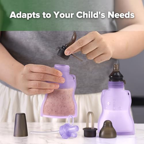 Refillable Silicone Baby Food Pouch (Lavender / 4-Pack)