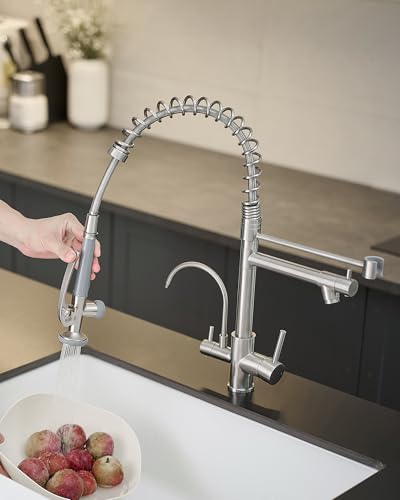 3 in 1 Faucet for Kitchen Sink (Brushed Nickel)