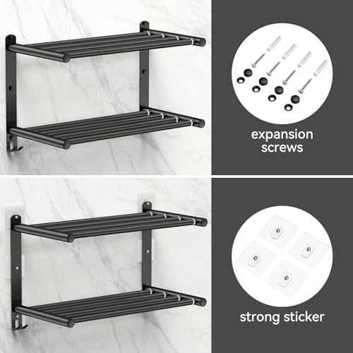Black Adjustable Towel Bar for Bathroom Wall Mount17