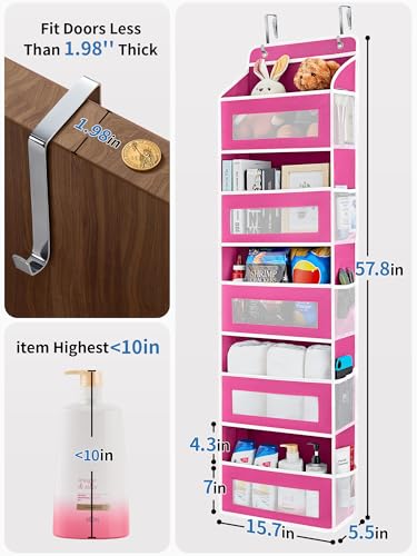 Over the Door Organizer for Bedroom (Rose Pink / 1 Pack (Standard))