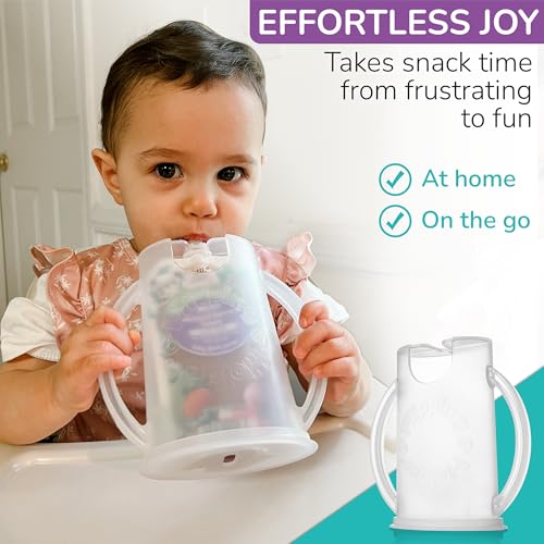with lid for Food Pouches & Juice Boxes (Blue-Purple (2 Pack))